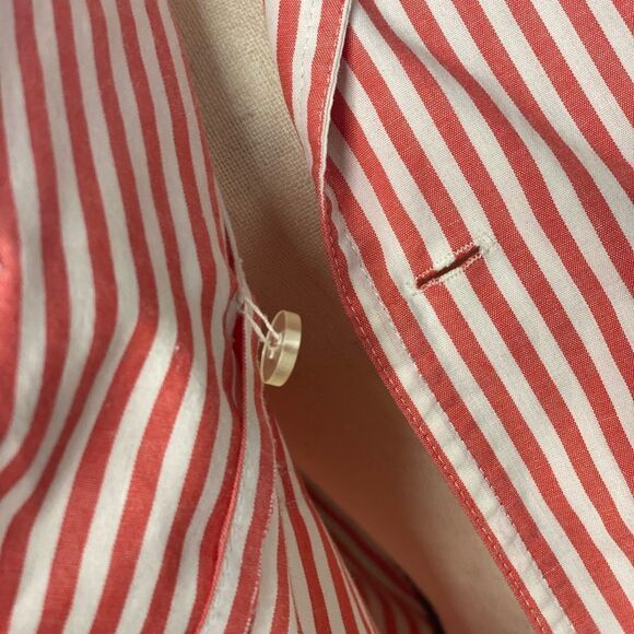Vintage Button Down Striped Orange/Creme Top Sz 6 - Picture 7 of 11